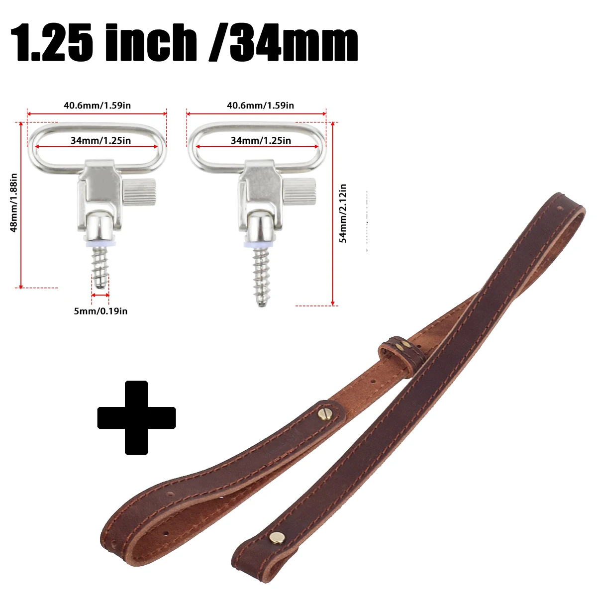 Soporte de eslinga giratoria de separación rápida para correas de 1 pulgada o 1,25 pulgadas Rifle QD juego giratorio desmontable rápido Kit de montaje de pistola de Metal eslinga