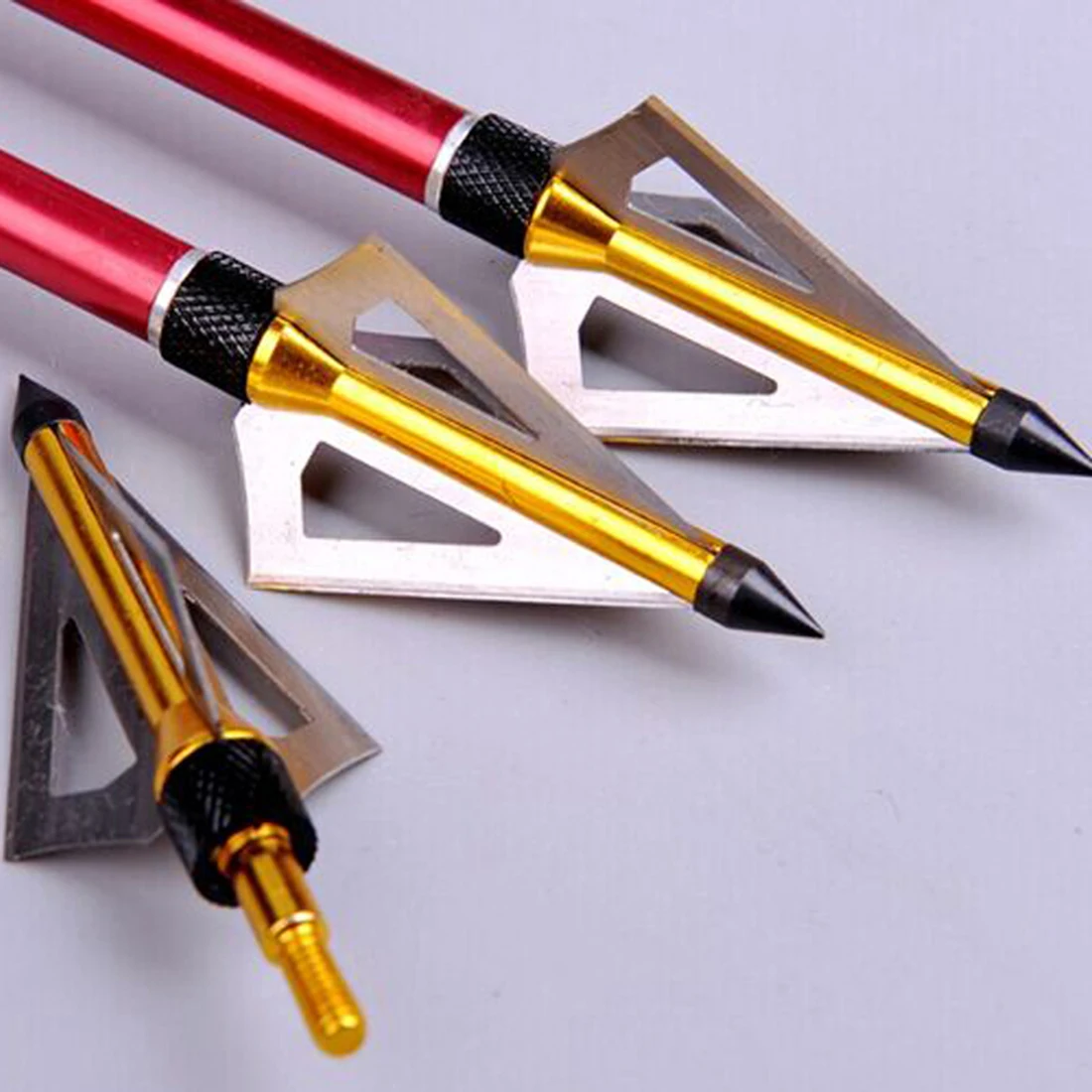Puntas de flecha de caza, accesorios de arco compuesto de Metal, 18 piezas, grano 100/125, 3 hojas fijas - imagen 5