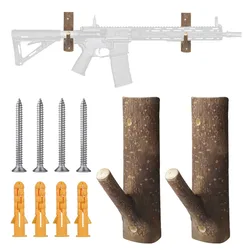 Soporte de pared para rifle – Ganchos tácticos de madera preperforados