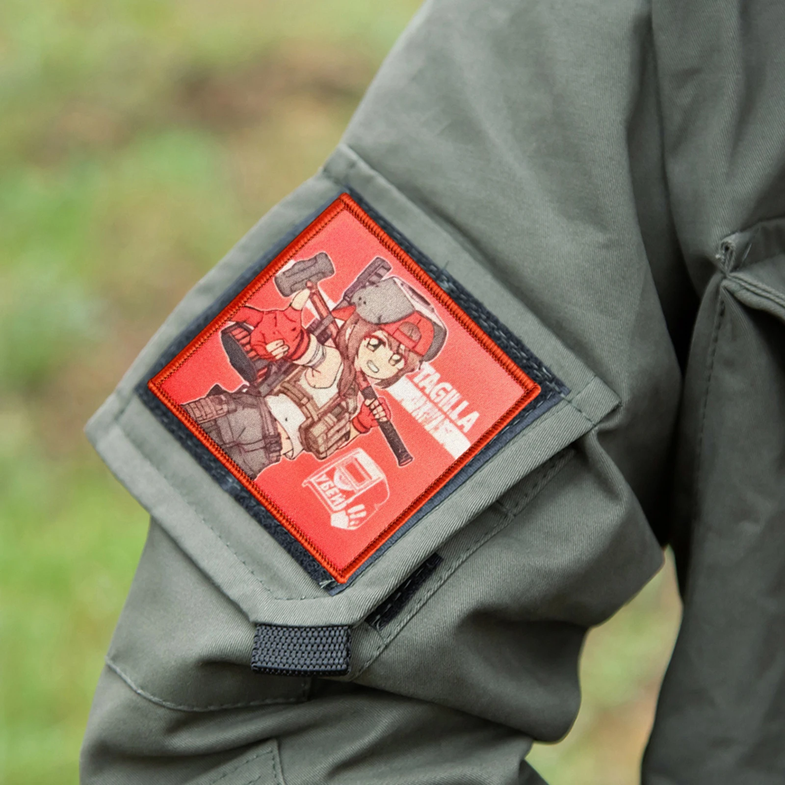 Taglla-parche táctico de Chica de Anime, parches de gancho y bucle para ropa, insignia de moral, brazalete del ejército militar, pegatinas para mochila - imagen 4