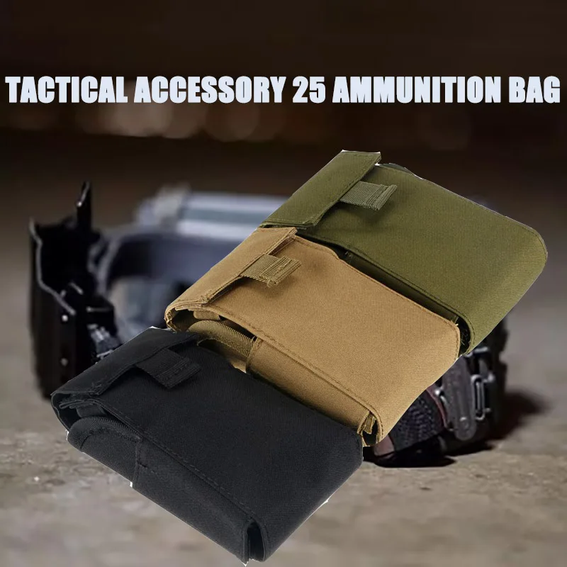 Funda magnética para pistola Airsoft, accesorio táctico, 25 bolsas de munición, soporte para balas, cartucho, accesorios de caza, equipo de campo
