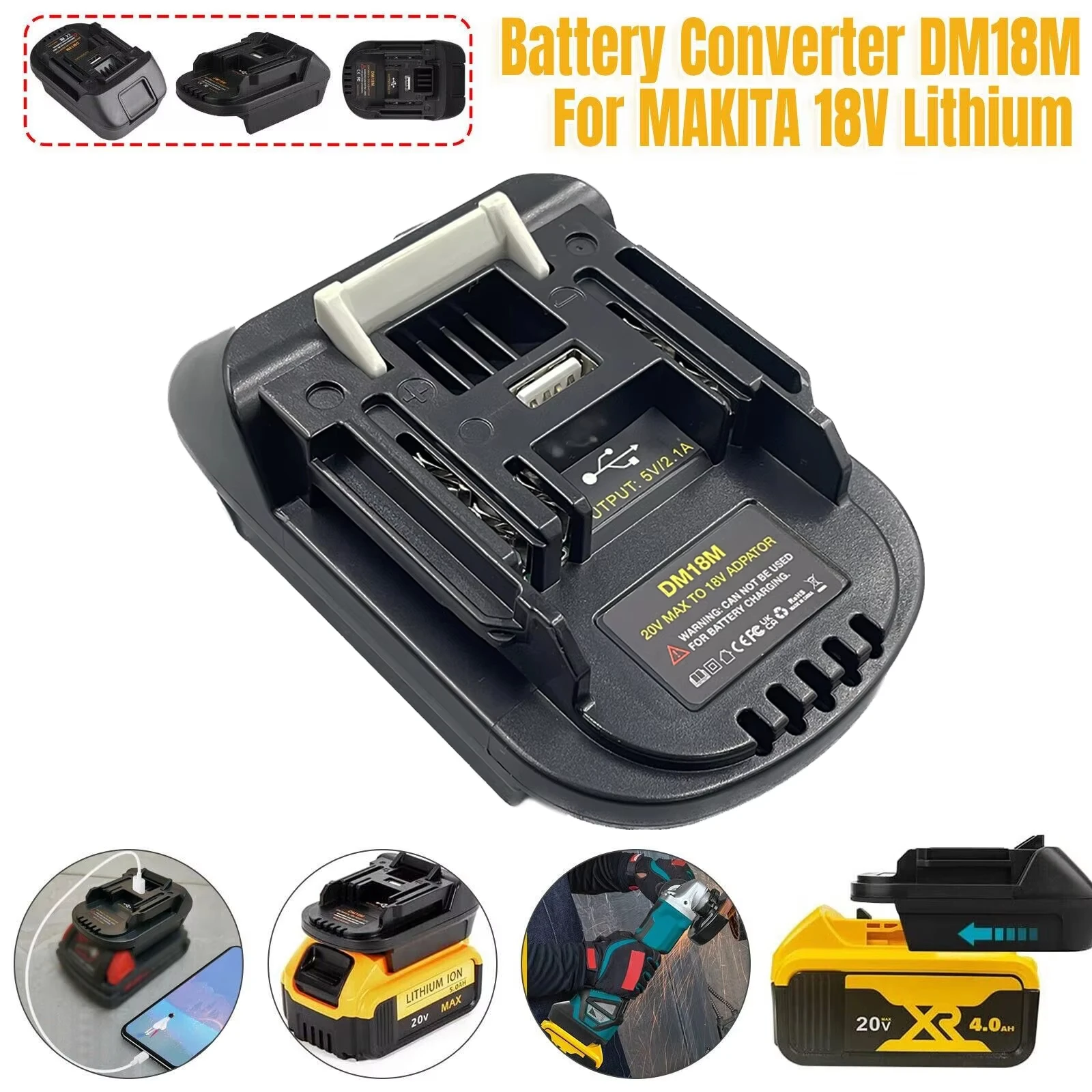 Adaptador de batería Dewalt DCB200/205 a Makita BL1830