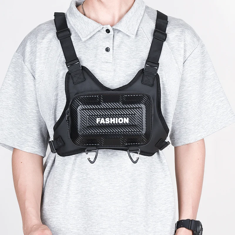 Bolsa de chaleco táctico para deportes al aire libre para hombres, senderismo, Camping, senderismo, entrenamiento, bolsa de pecho, viaje, correr, mochila reflectante transpirable - imagen 3