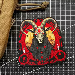 Parche táctico Baphomet cabeza de cabra gótico gancho y bucle