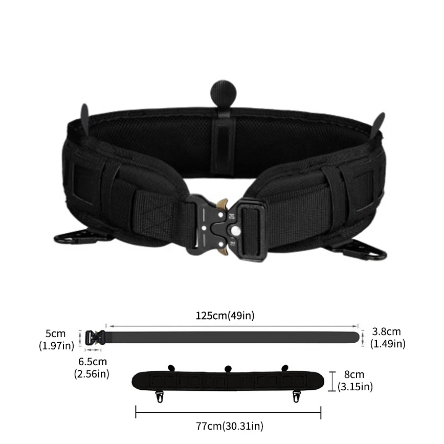 Cinturón táctico ajustable para trabajo al aire libre para hombres, Molle, cinturón de combate CS, Airsoft, caza, Paintball, cinturón acolchado - imagen 2