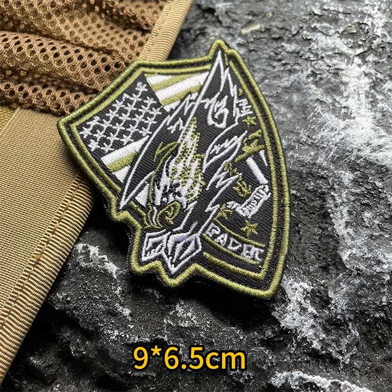 Parches de gancho y bucle para chaleco táctico, banda para el brazo del equipo de rescate de fantasmas de EE. UU., insignia de moral de investigación HRT, pegatina de mochila de Águila - imagen 4