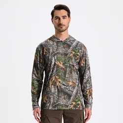 Sudadera con capucha camuflaje ligero para pesca senderismo y caza