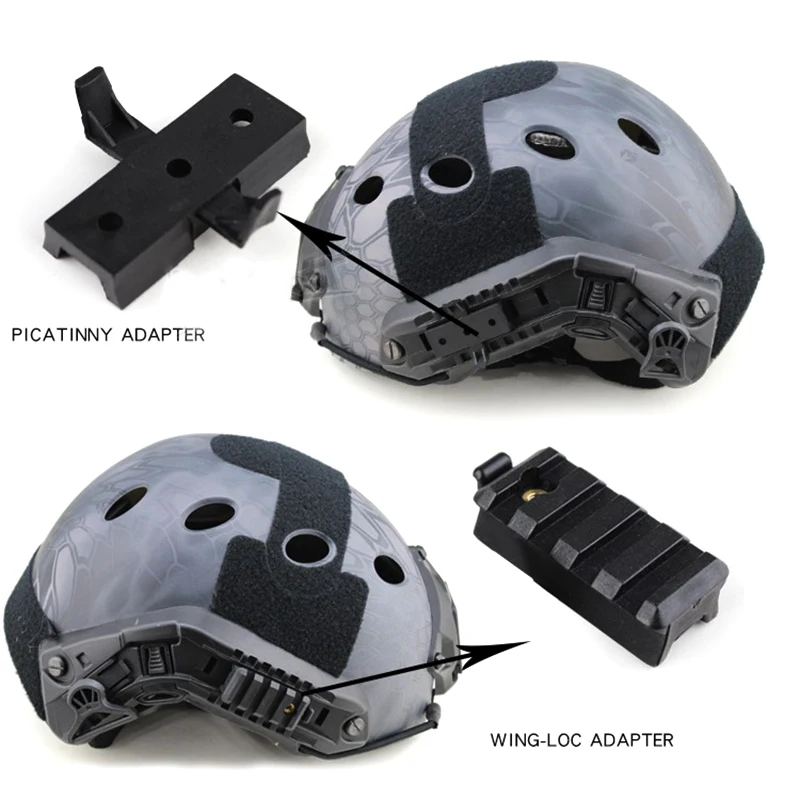 Accesorios para casco rápido Airsoft, adaptador de dispositivo multifuncional, adaptador Picatinny y adaptador Wing-Loc, cuerda de nailon para rieles guía - imagen 4
