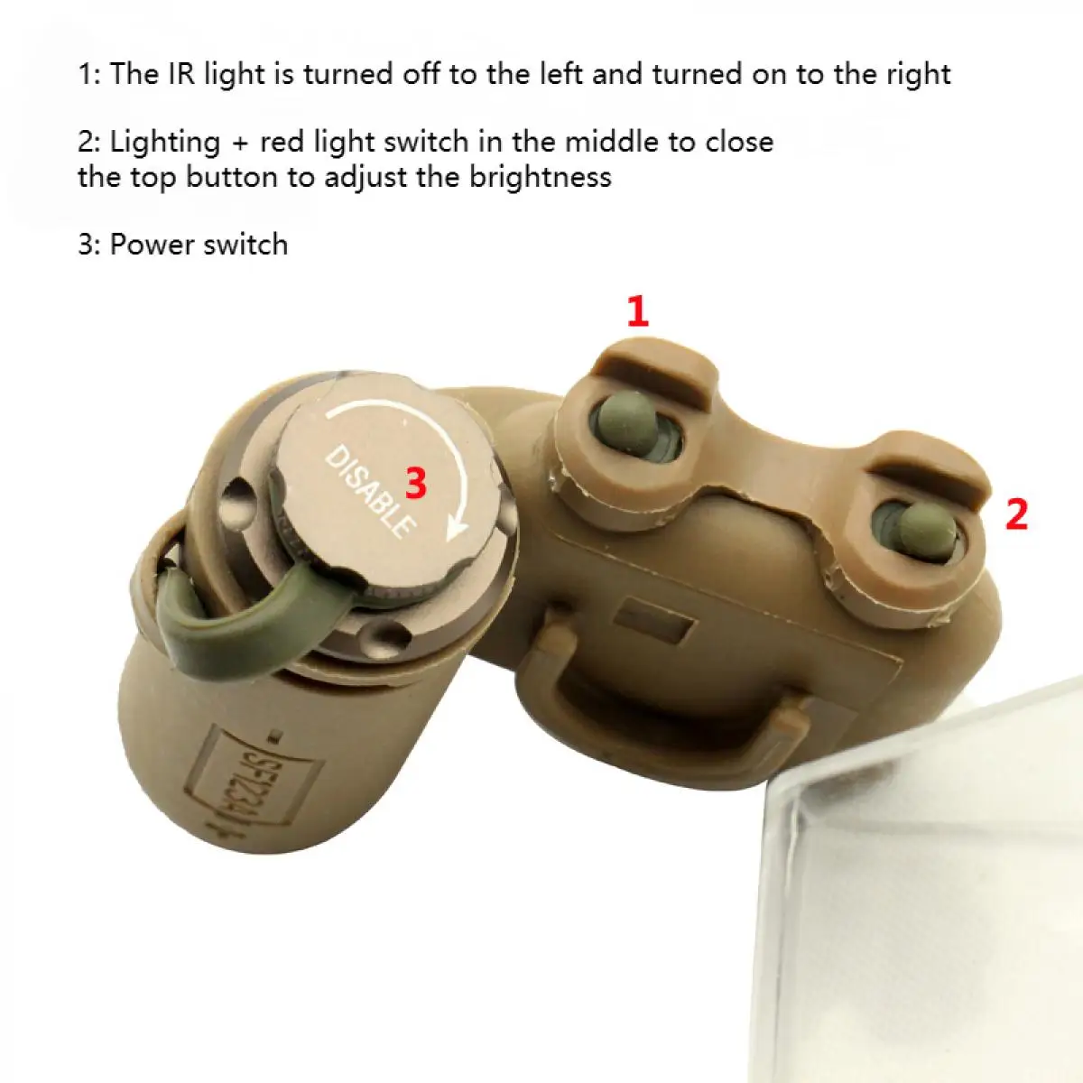 HL2 Gen 3 luz LED infrarroja táctica multifuncional, luz de identificación, riel rápido para casco, Mini luz IR de supervivencia - imagen 5