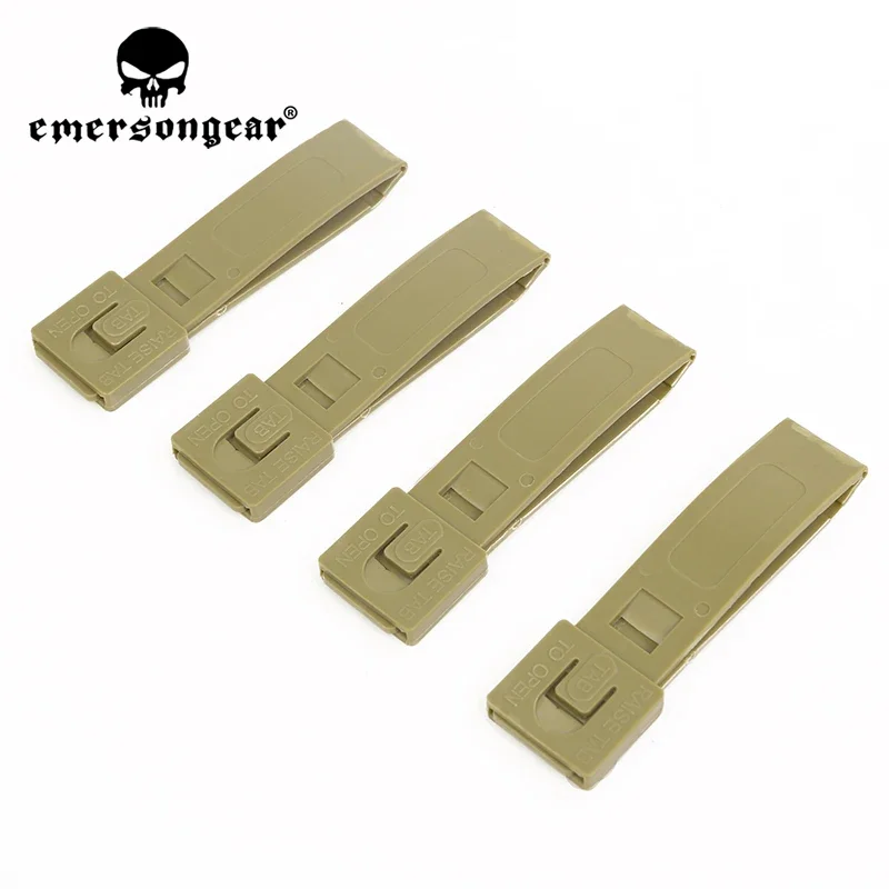 Emersongear 4 unids/set Clips cortos de malicia bolsa táctica MOLLE correa de conexión versión corta chaleco de caza al aire libre Airsoft TAN - imagen 2