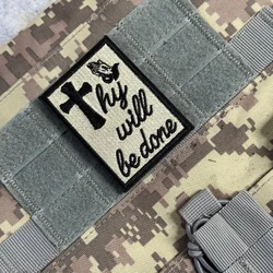 Parche táctico militar con frase bordada, gancho y bucle para mochila