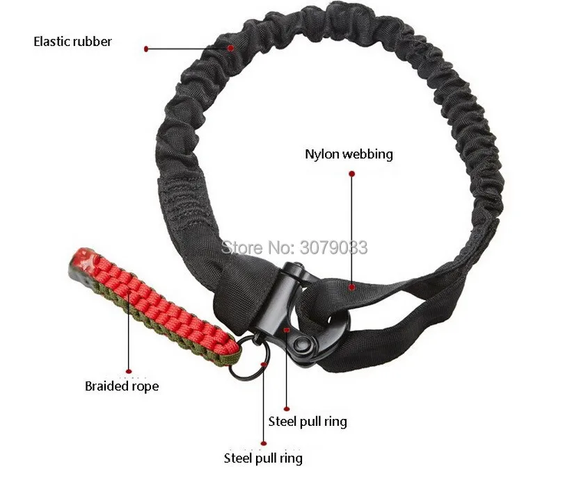 Eslinga de cuerda de seguridad ajustable táctica para exteriores, 55cm, correa multifunción, cinturón de nailon, Kit de supervivencia para caza, eslinga de rescate - imagen 4