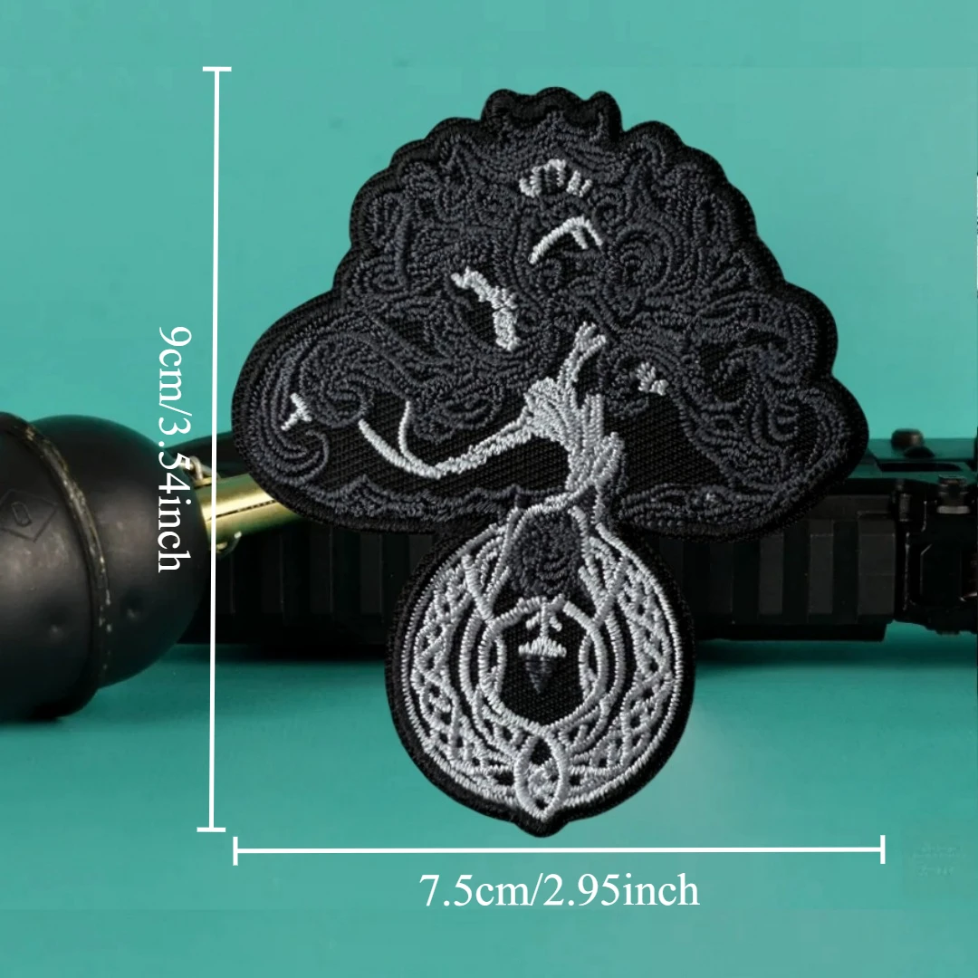 Insignia de moral divertida de árbol de la vida, parches bordados para ropa, brazalete táctico militar personalizado, pegatinas para mochila con gancho y bucle - imagen 2