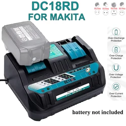 Cargador de batería de iones de litio doble, corriente de carga 4A para Makita 14,4 V 18V BL1830 Bl1430 DC18RC DC18RA, carga rápida