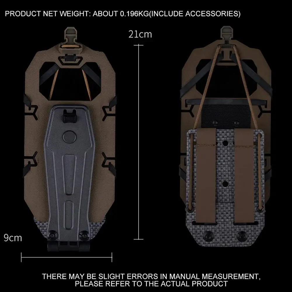 Soporte para teléfono táctico 90 °   Chaleco de caza MOLLE giratorio, portador de placa, tablero de navegación para teléfono administrador, funda de mapa, camuflaje de combate Airsoft - imagen 3