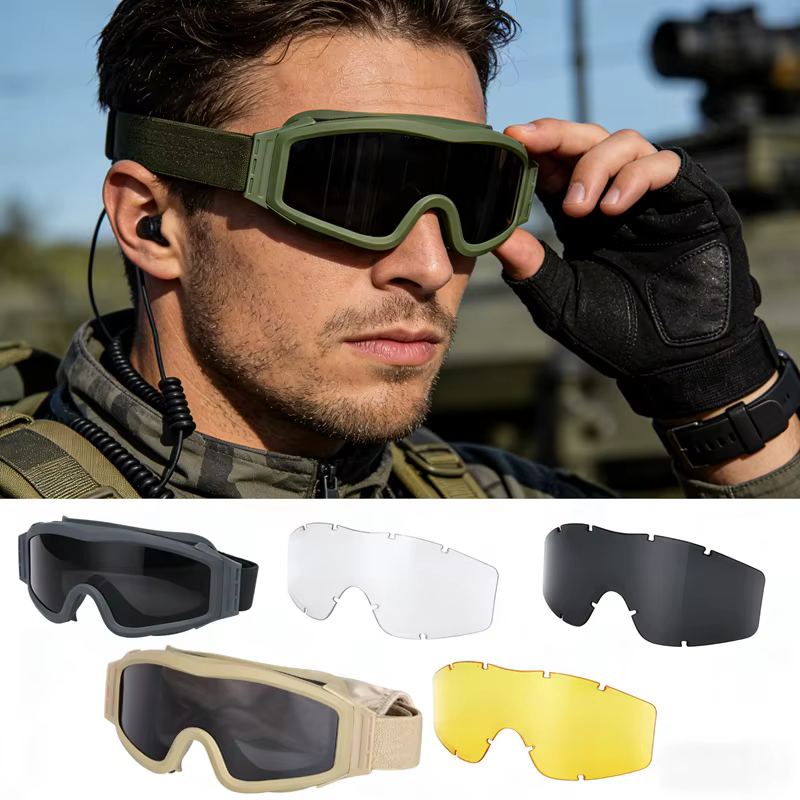 Gafas tácticas airsoft de lentes intercambiables antivaho y antipolvo - imagen 2