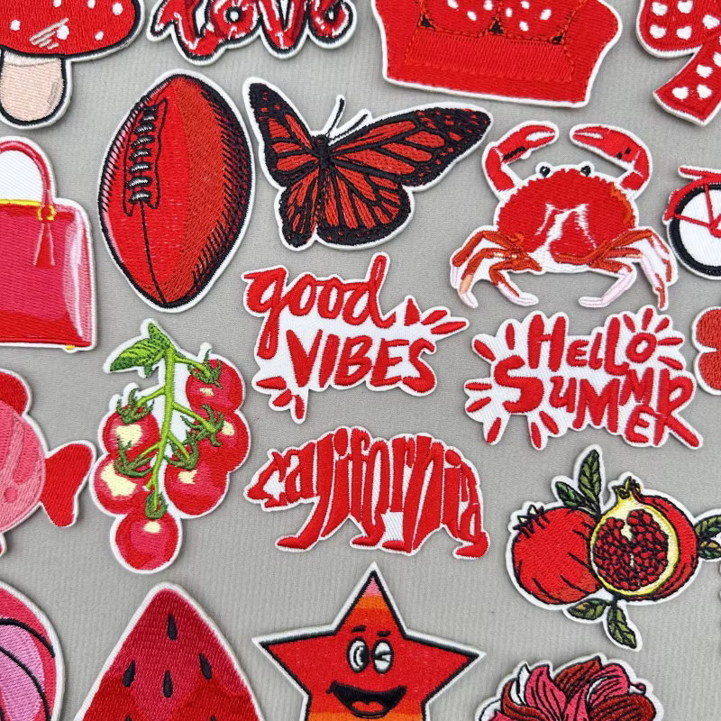 Parche termoadhesivo frutas rojas para planchar ropa vaquera y chaqueta - imagen 5
