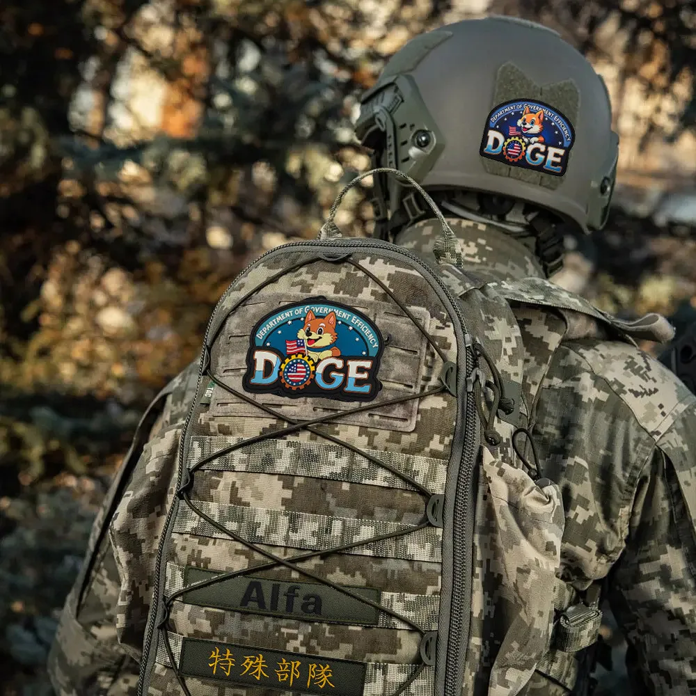 Accesorios para bolsas al aire libre Insignia de PVC DEPARTMENT OF GOVERNMENT EFFICIENCY Parche para chaqueta de mochila con gancho y bucle - imagen 5