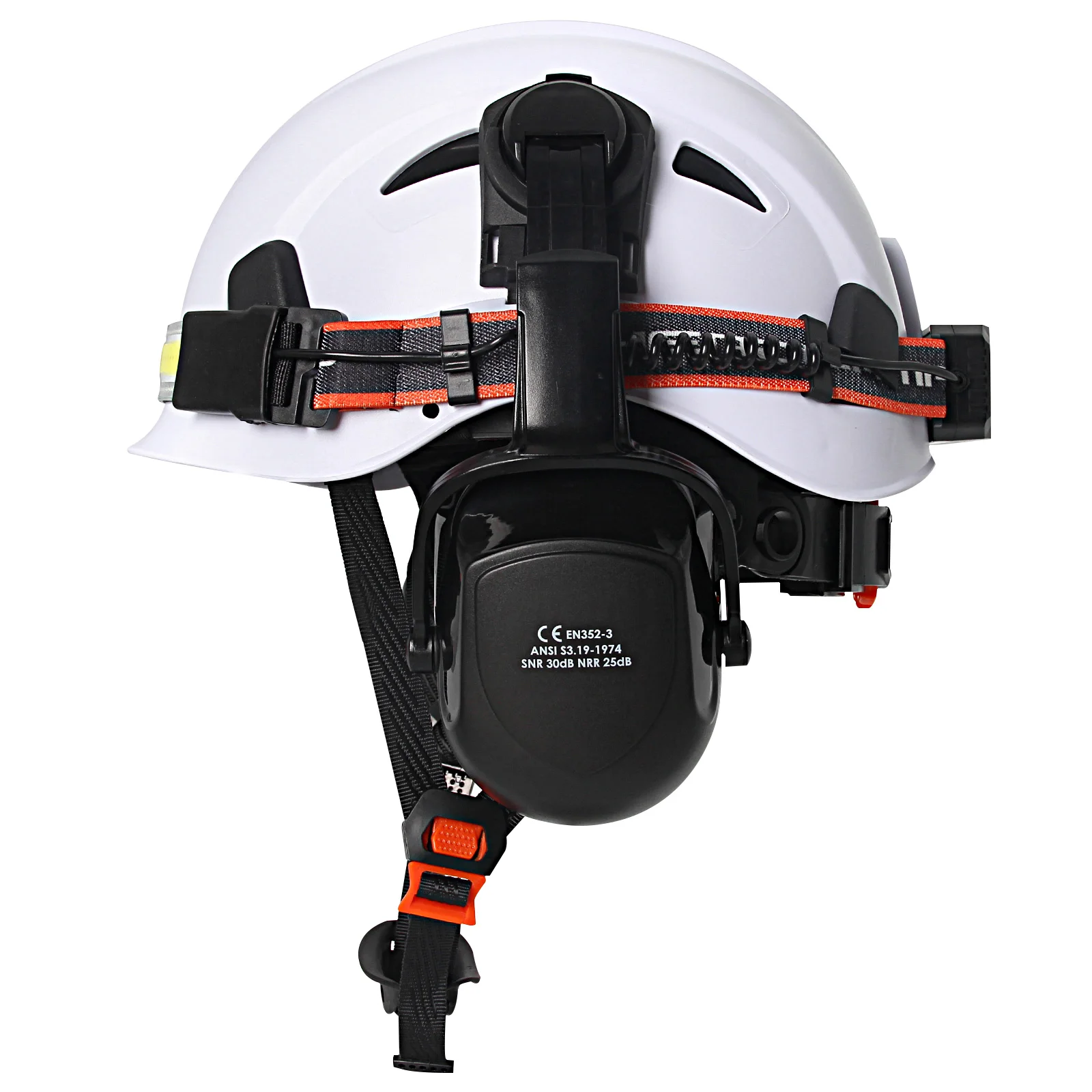 Gorro de seguridad para construcción CE con faro Led y orejeras, casco duro transpirable, casco ABS de trabajo, protección para la cabeza de rescate en ciclismo - imagen 4