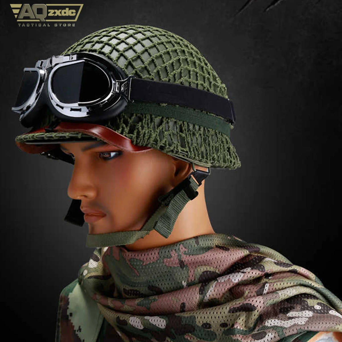 Casco americano M1 de acero de doble capa, ventilador militar de aleación de acero, casco táctico especial para cine y televisión, campo de equitación - imagen 4