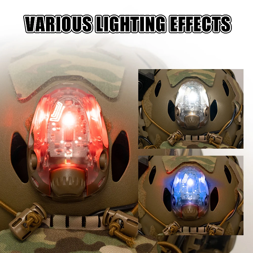 Luz de señal táctica para casco con blanco, verde, rojo y IR, operación con una sola mano, lámpara de identificación de supervivencia de mariquita para exteriores - imagen 2