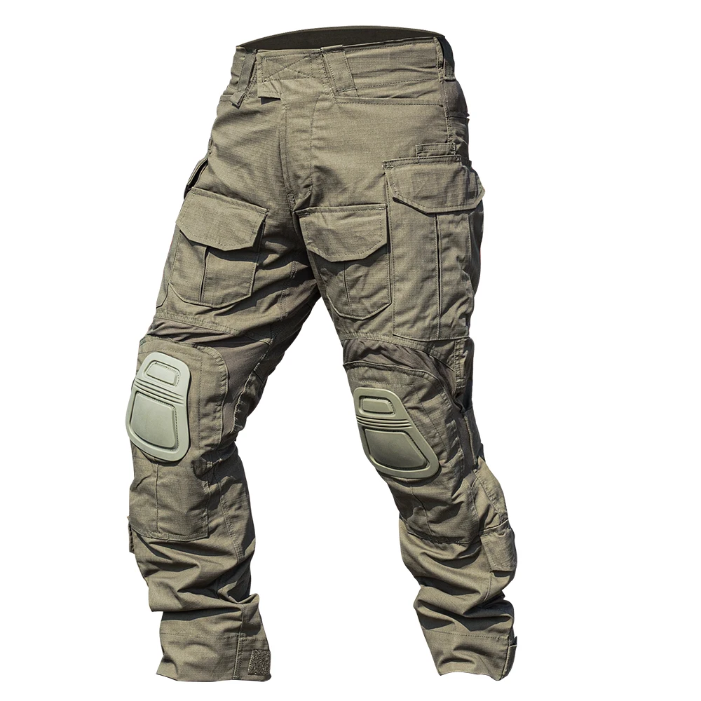 Pantalones de combate g3 para hombre, pantalón táctico con rodilleras, color verde militar, para exteriores