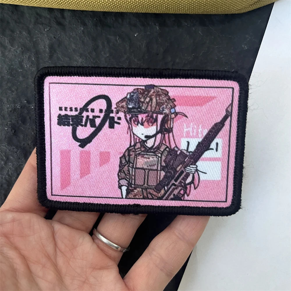 Parche de roca solitaria, insignia de moral táctica, pegatinas decorativas de Caballería de Anime Goto Solo, parches impresos de gancho y bucle para ropa - imagen 2