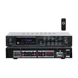 Amplificador de sonido con entrada USB y salida para antenas