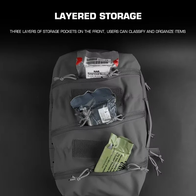 Mochila médica de almacenamiento en capas grande de la mochila del primeros auxilios de la cremallera doble con el cierre mágico - imagen 2
