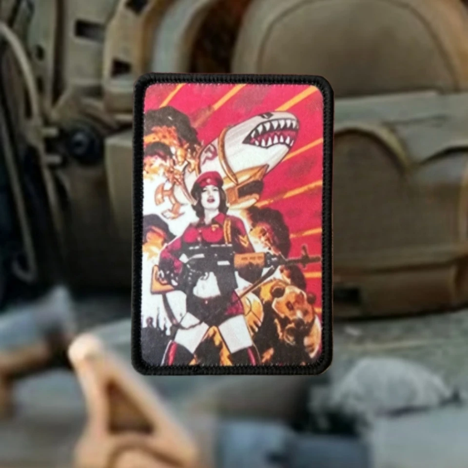 Parches impresos con insignia de moral de niña con pistola para ropa, apliques militares tácticos, gancho y bucle, accesorios para mochila, pegatinas - imagen 3