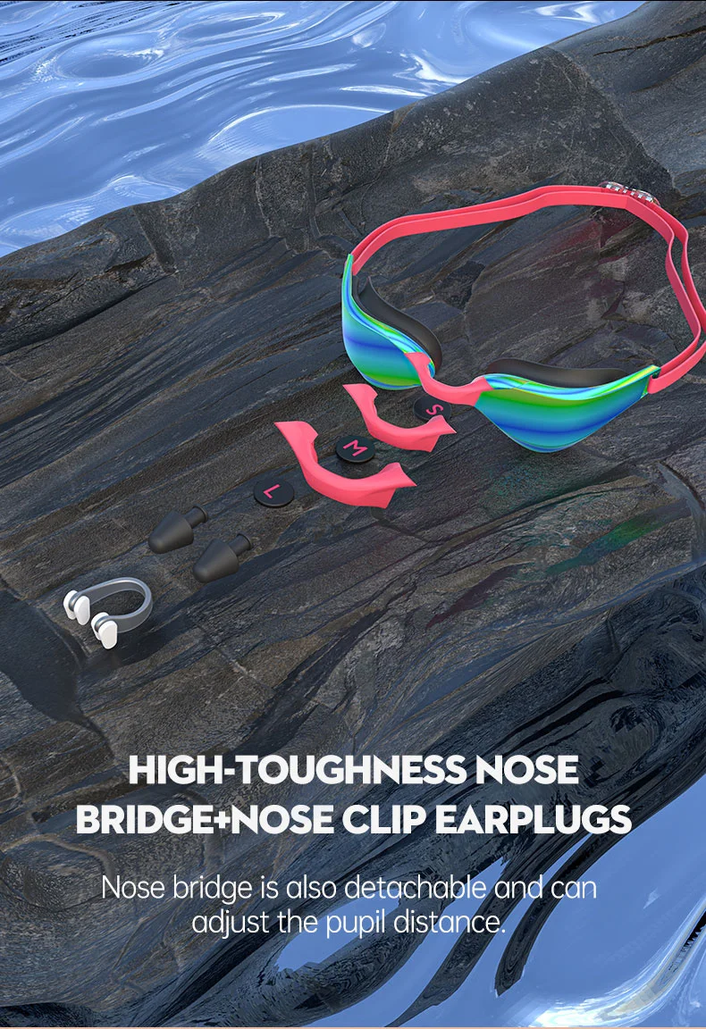 JSJM-gafas de natación antiniebla profesionales para adultos, gafas de natación de silicona ajustables impermeables con lente gran angular HD para hombres y mujeres - imagen 4