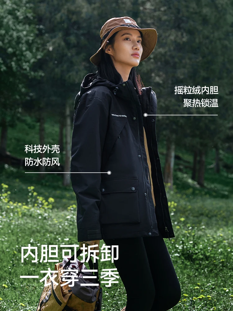 pelliot camping turismo hombres chaquetas chaquetas de invierno cortavientos a prueba de viento impermeable cálido conjunto de dos piezas mujeres abrigo de montaña - imagen 5