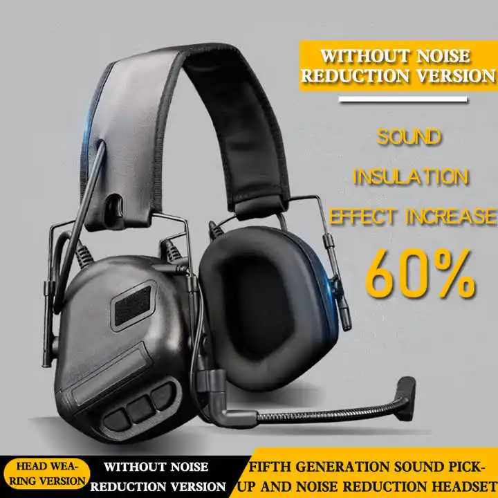 Auriculares tácticos sin sonido, versión de reducción de ruido, cabeza militar, caza, tiro Airsoft - imagen 5