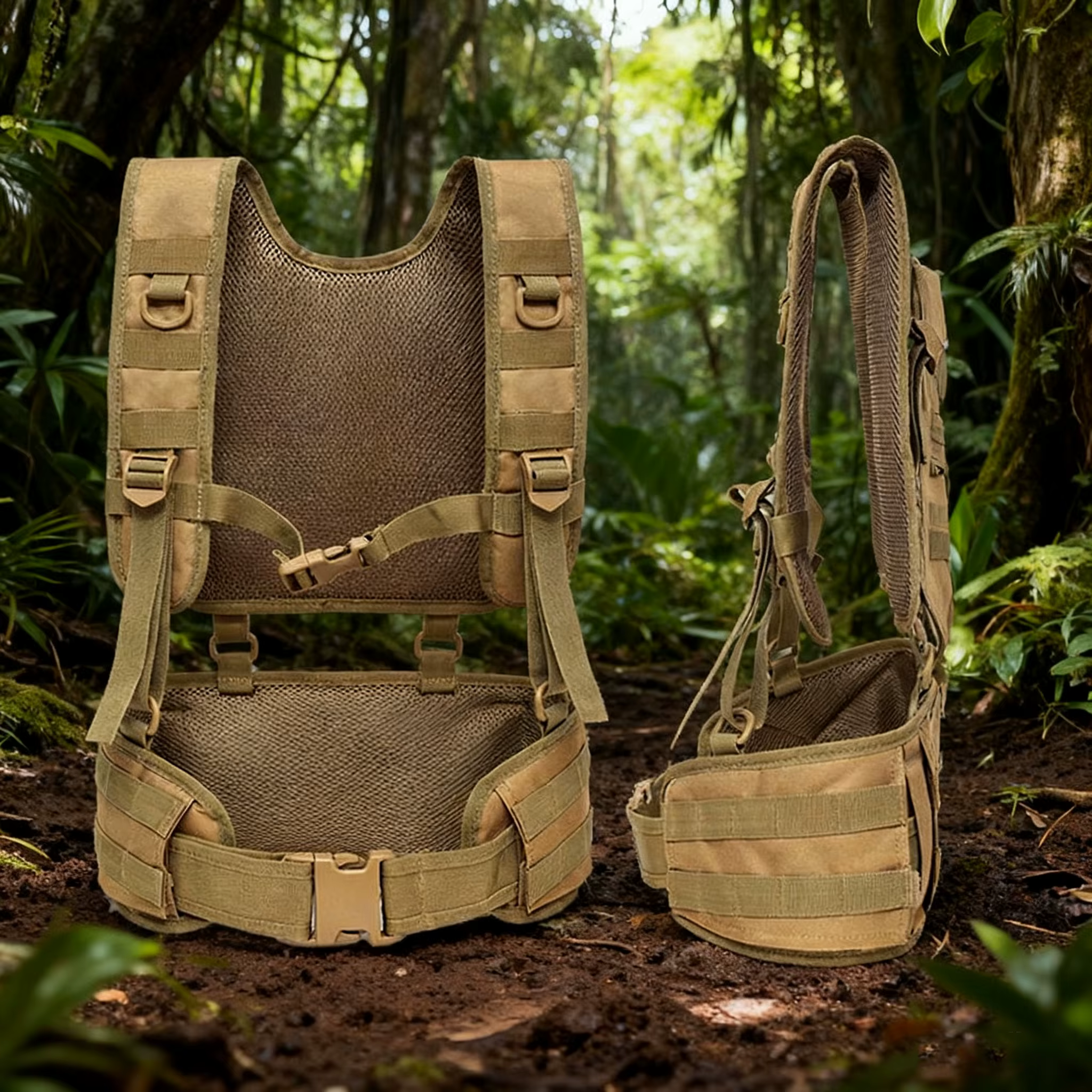 Chaleco táctico militar MOLLE para caza y tiro al aire libre