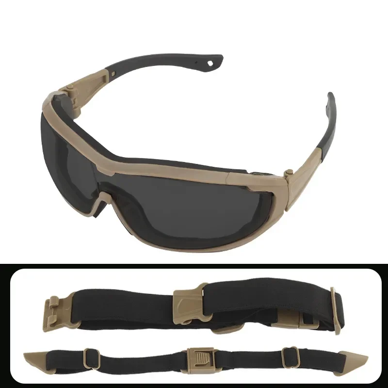 Gafas de sol tácticas lentes UV caja Original gafas polarizadas hombres senderismo motocicleta gafas Airsoft tiro protección gafas - imagen 4