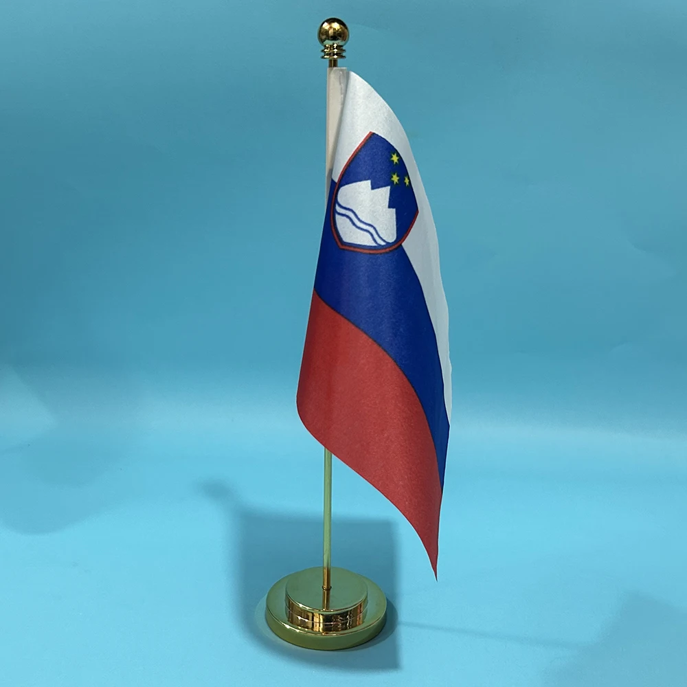 BANDERA DE SKY Bandera de escritorio de oficina Bandera de Eslovaenia 14x21 cm Adornos de escritorio Banner Banderas nacionales de la República de Eslovaenia - imagen 3