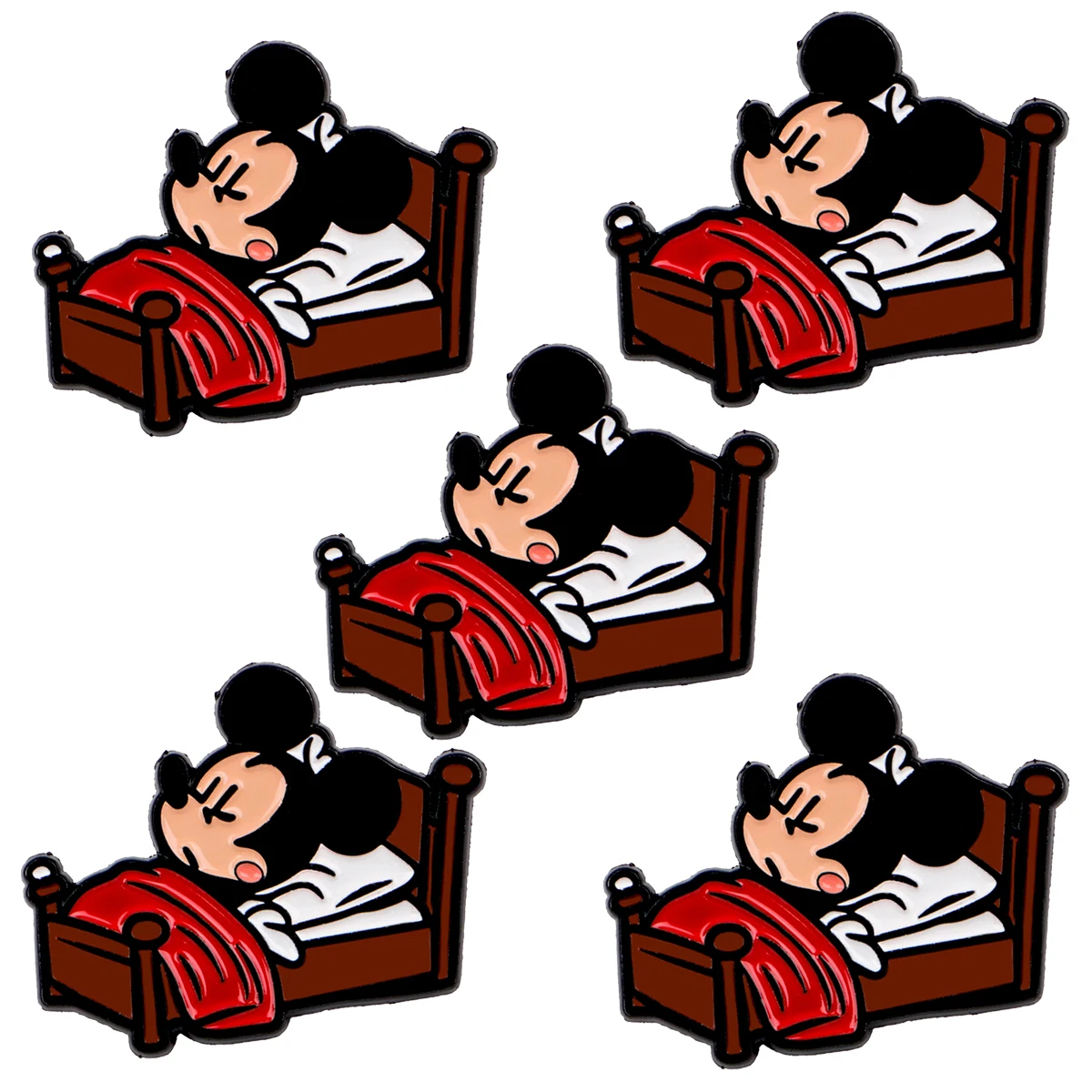 Pin esmaltado de ratón bonito, Pin de solapa, broche de pato de dibujos animados, conjunto de decoración de ropa, alfileres de Metal, mochila, sombrero, insignia, accesorios, 5 uds. - imagen 3