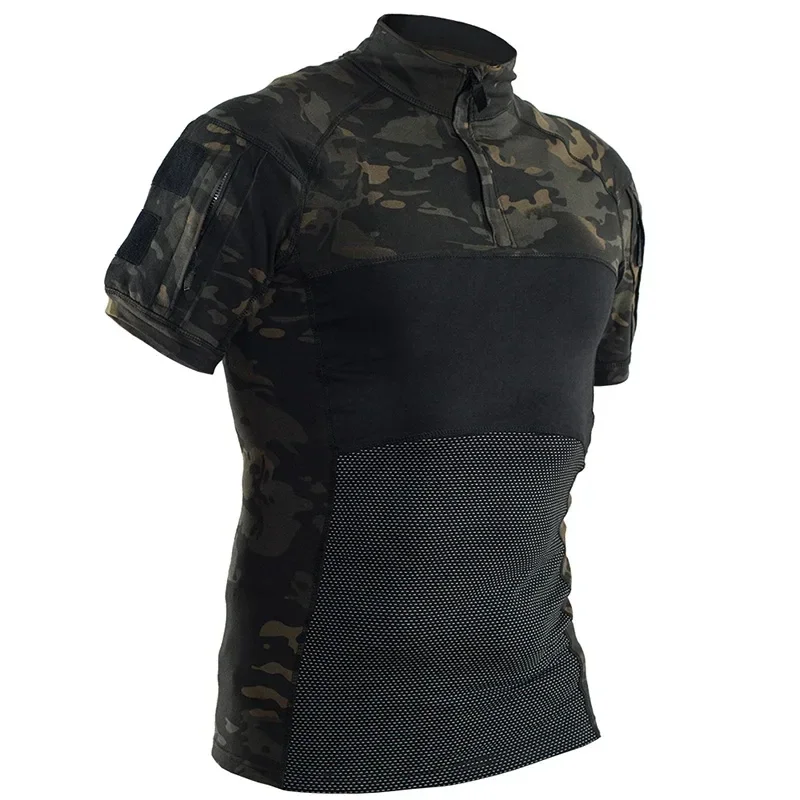 Camiseta táctica para hombre, camisa deportiva de camuflaje para exteriores, Tops de manga corta Multicam, ropa de escalada y senderismo - imagen 5