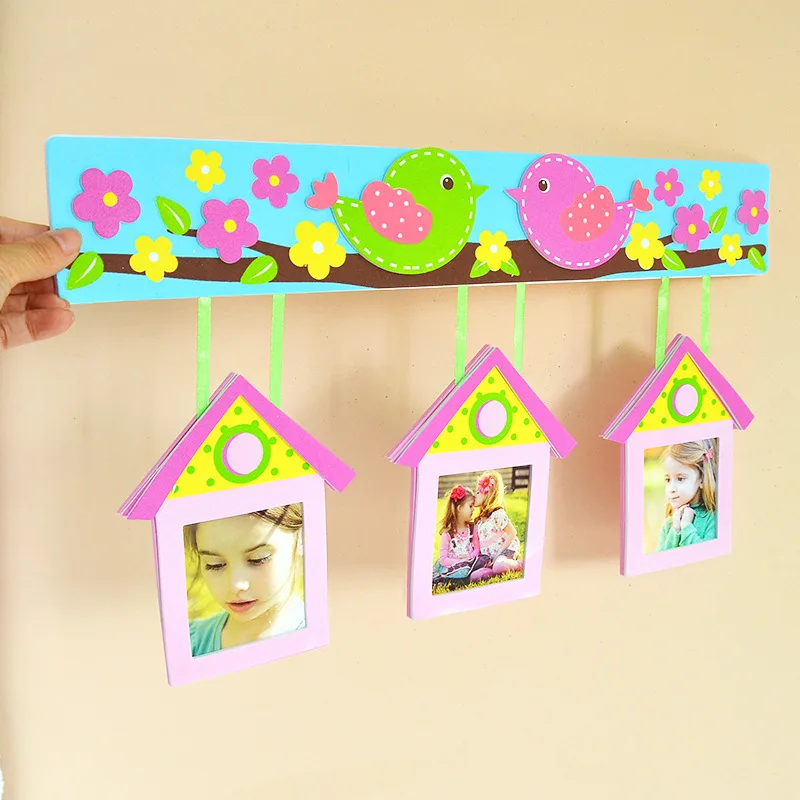 Pegatina de espuma de dibujos animados para habitación de niños, marco de fotos de EVA, casa de estrellas, forma de corazón, bricolaje, combinación de fotos, papel tapiz personalizado - imagen 4
