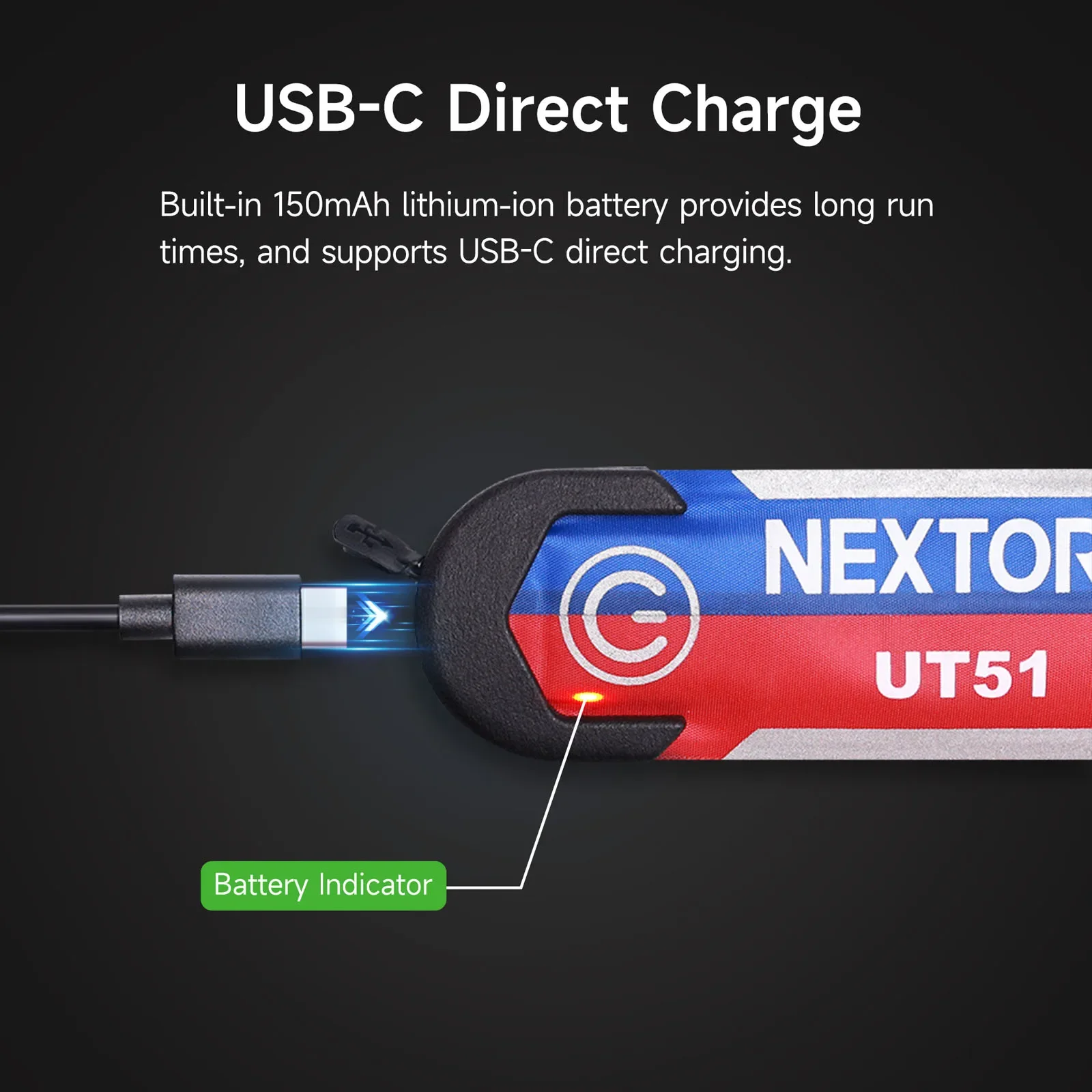NEXTORCH UT51 Pulsera táctica LED visibilidad 360° roja azul - imagen 4