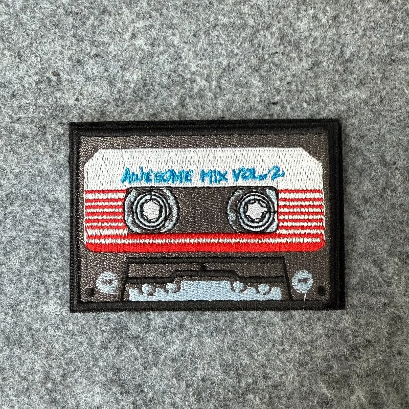 Parche bordado de casete, parches militares tácticos con gancho y bucle para mochila, apliques decorativos para ropa