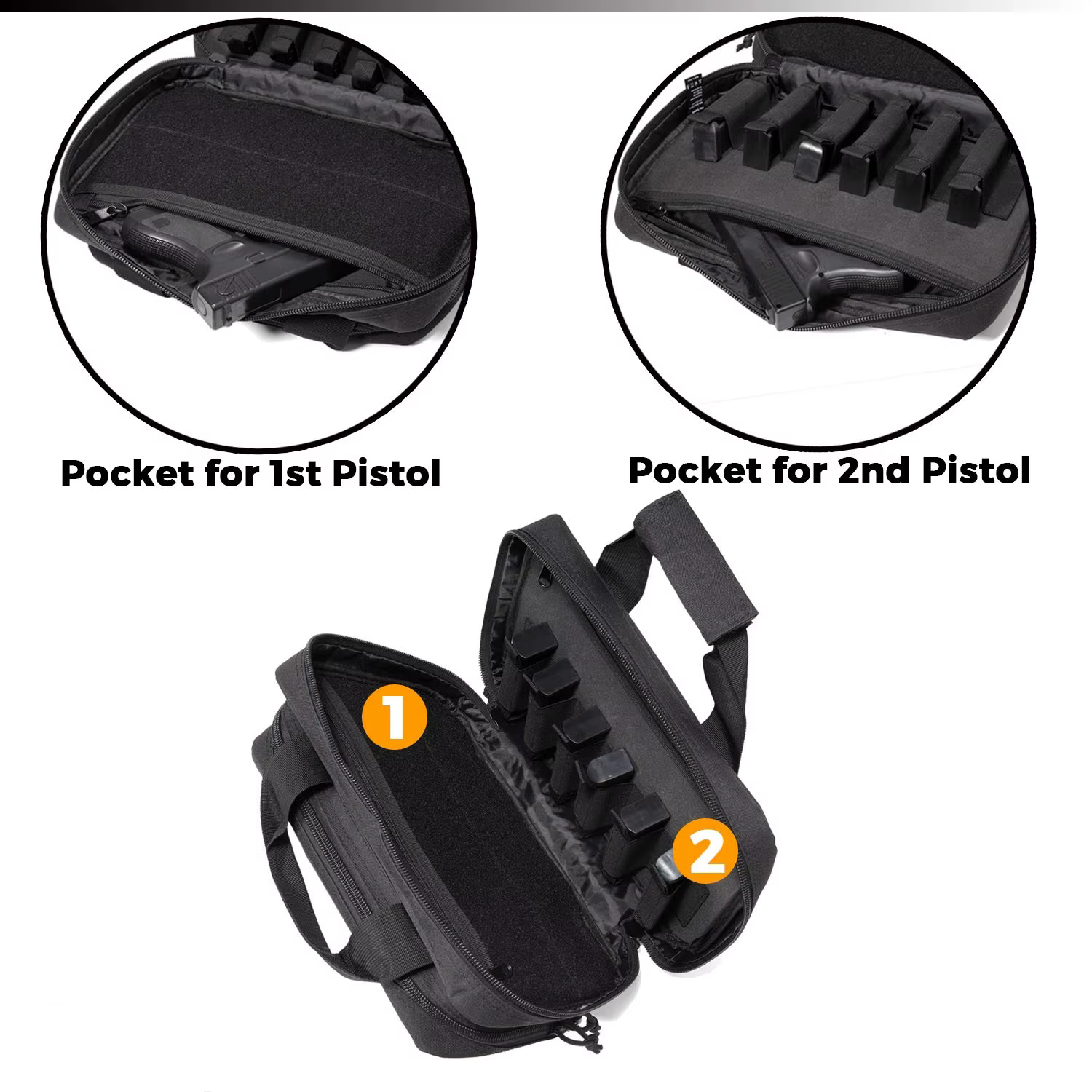 Estuche táctico universal para 1-2 armas con cremallera segura - imagen 2