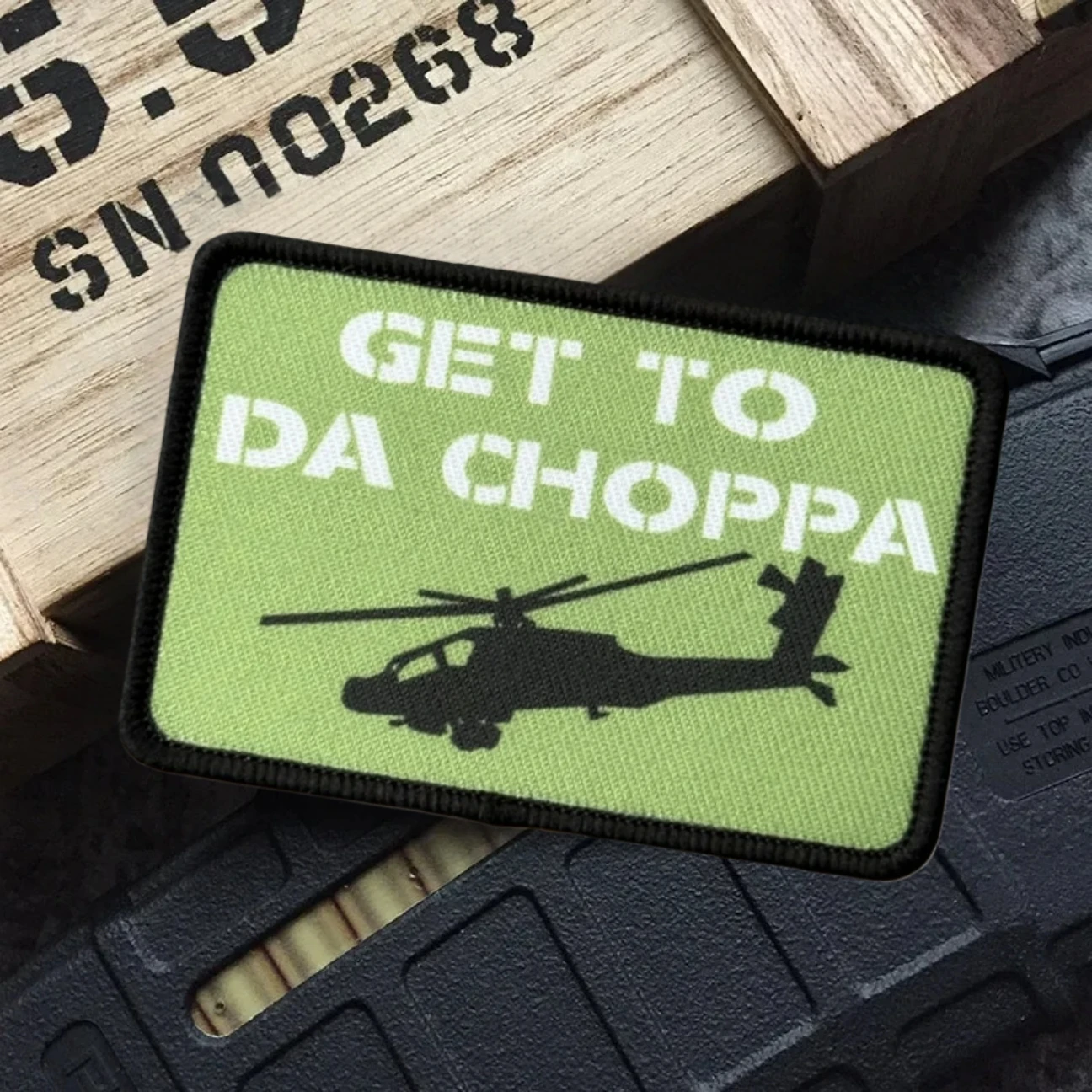 Get To Da Choppa Morale parche táctico gancho y bucle divertido equipo Airsoft personalizado parches impresos militares para pegatinas de mochila - imagen 4