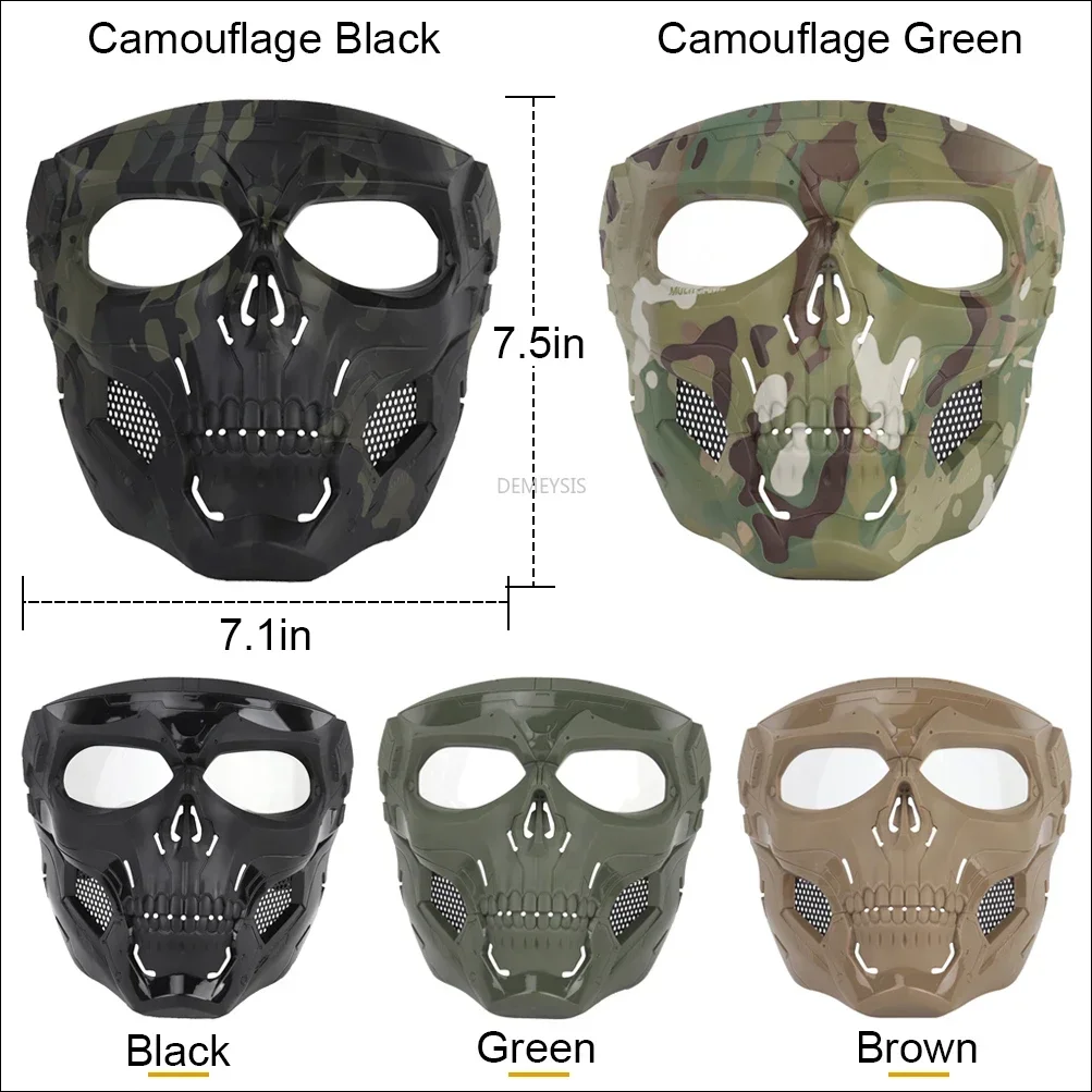 Máscara táctica de cara completa para exteriores, Airsoft CS, Paintball, tiro, caza, máscara facial, combate, Cosplay, fiesta de Halloween, máscaras de ciclismo - imagen 4