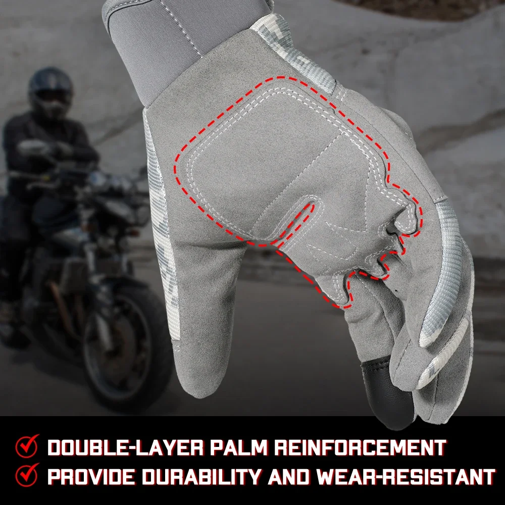 ACU camuflaje pantalla táctil motocicleta nudillo duro guantes de dedo completo Moto motociclista Motocross equipo de protección para hombres - imagen 5