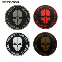 Parche PVC calavera One Shot Kill para bolsas y gorras tácticas