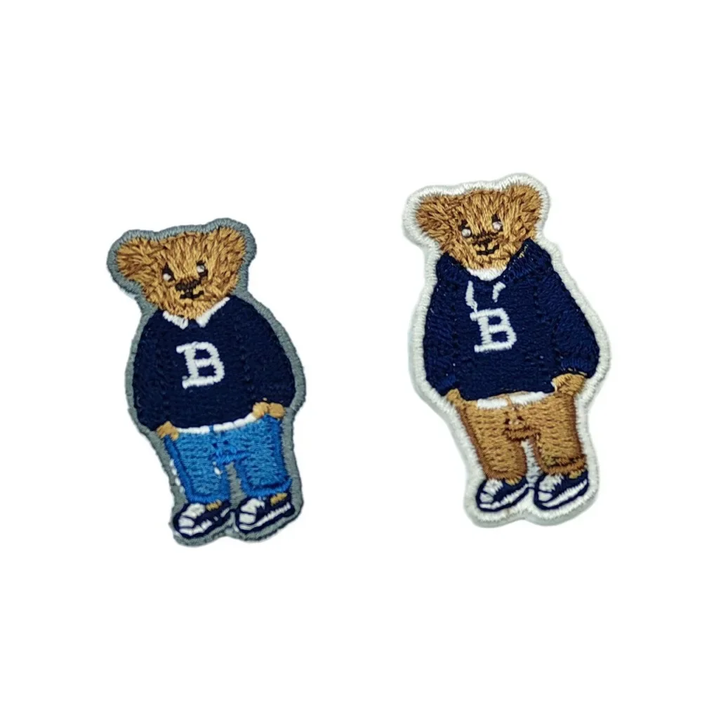 Parches bordados de oso bonito para planchar y coser, parche de dibujos animados para ropa, apliques DIY, emblema decorativo, accesorios, pegatinas - imagen 4