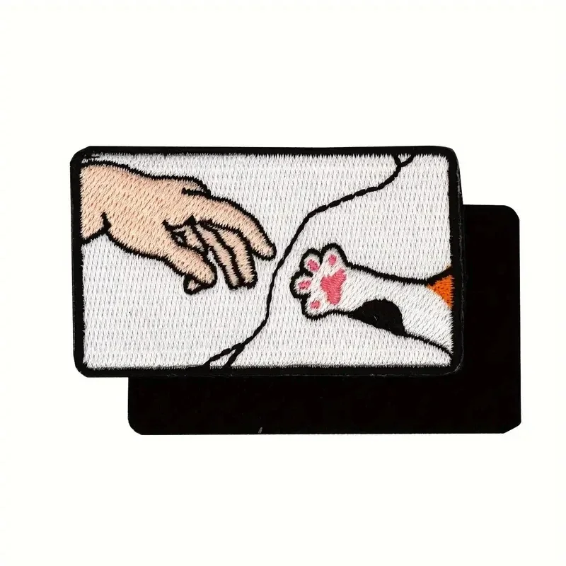Parches de gato bordados divertidos para sombrero, pegatinas creativas de banda para el brazo, insignia de moral de gato, gancho y bucle - imagen 3