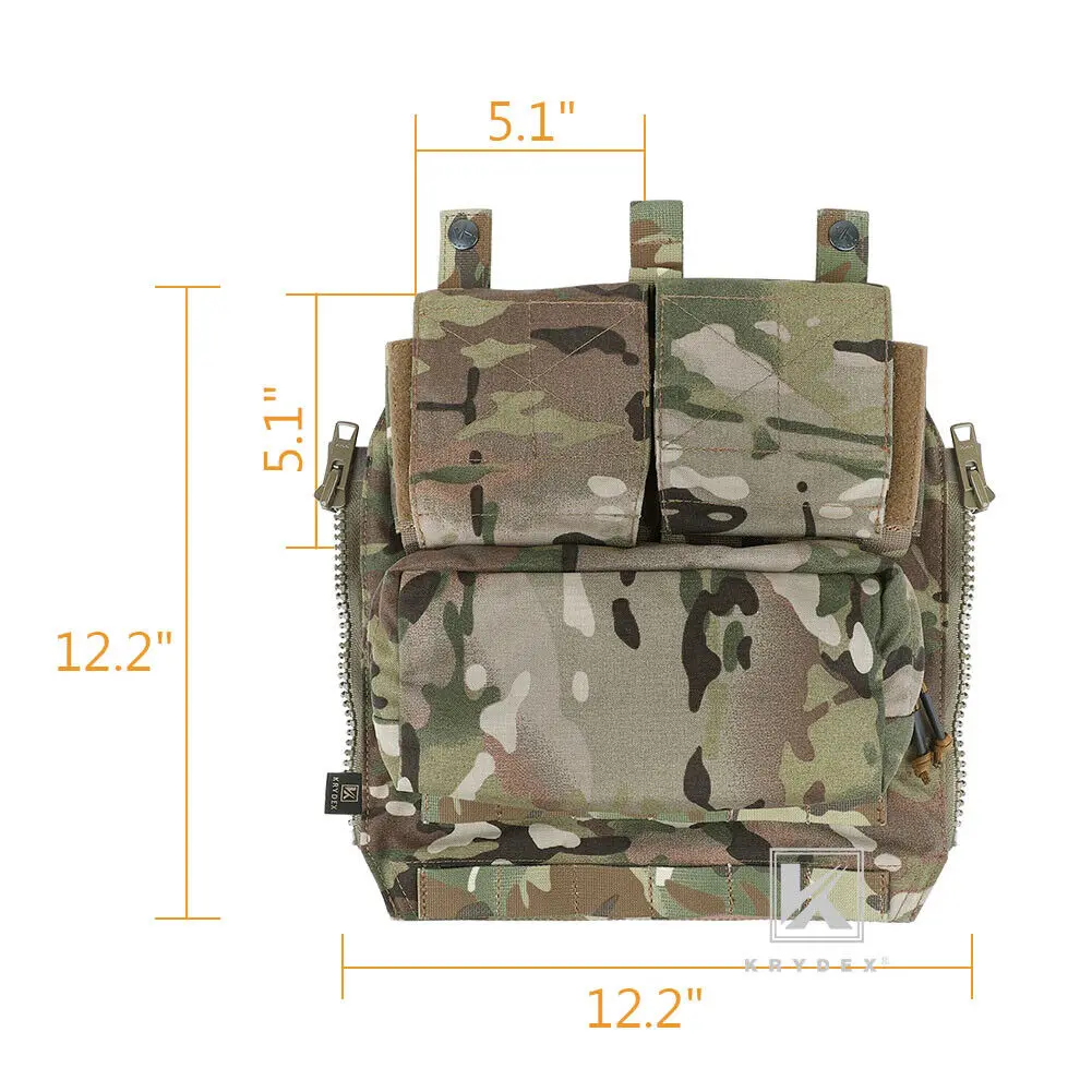 KRYDEX-chaleco táctico con mochila, Conjunto de Combate Airsoft, equipo ligero, armadura corporal, bolsa de transporte, Kit de Panel con cremallera - imagen 5