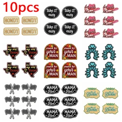 Parche bordado letras personalizables estilo western para coser o planchar